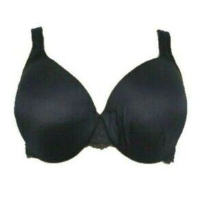 Cacique Lane Bryant Bra Smooth Satin Full Coverage with Lace Size 42D Black